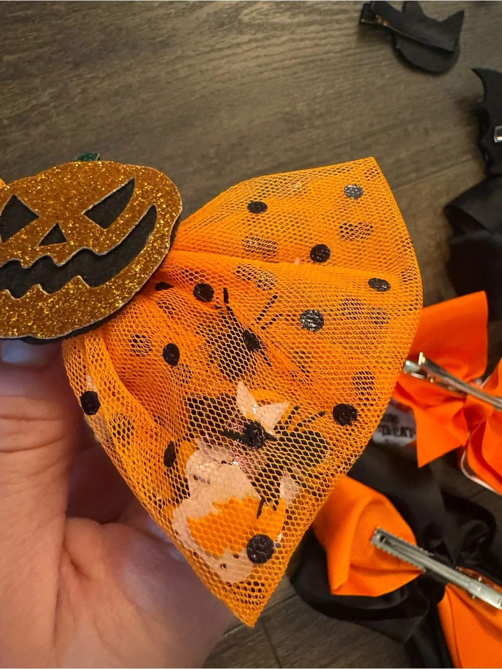 Halloween clip on hair bow bundle